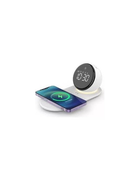 Wireless Charging Clock Speaker Vidvie 5 en 1 15W - White
