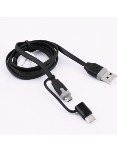 MUVIT Câble 2en1 Micro USB Réversible + Adaptateur Type C...