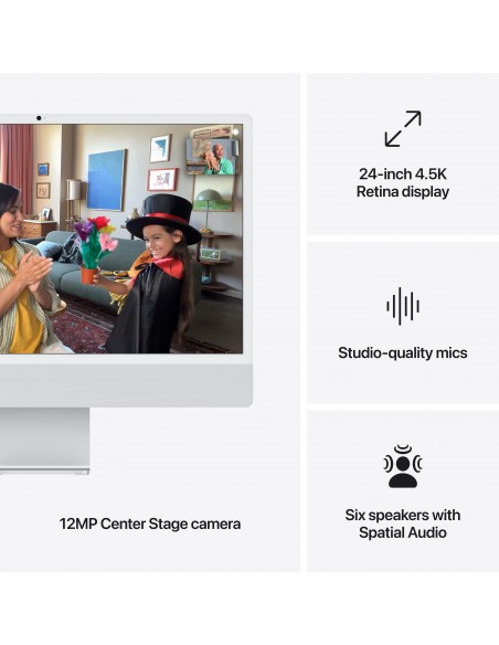 iMac 24" Retina 4.5K Apple M4 8C CPU 8C GPU 16GB SSD 256GB - Silver