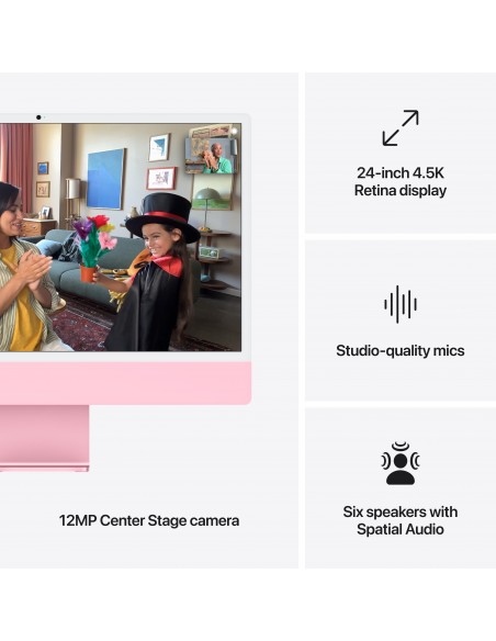 iMac 24" Retina 4.5K Apple M4 8C CPU 8C GPU 16GB SSD 256GB - Pink