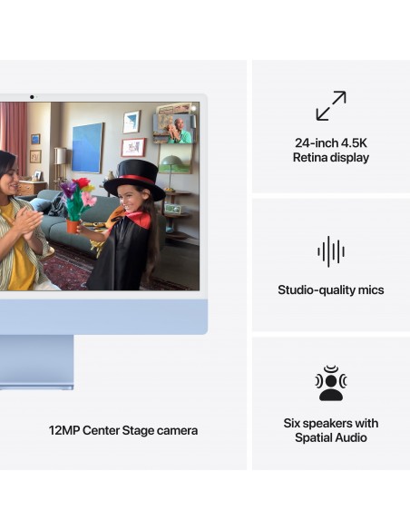 iMac 24 Retina 4.5K Apple M4 10C CPU 10C GPU 16GB SSD 512GB Blue