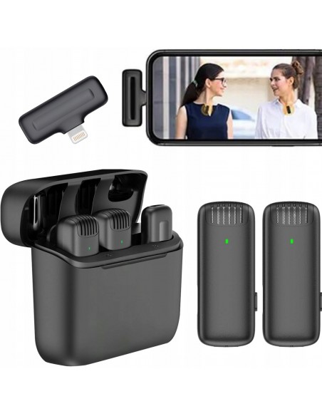 Microphone Double Sans Fil pour iPhone Lightning Content Creators Micro Wireless