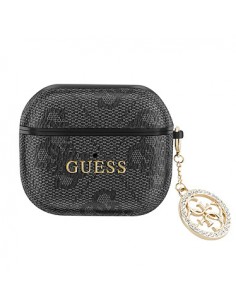 Étui Guess pour Airpods 3 avec breloque diamant - Noir