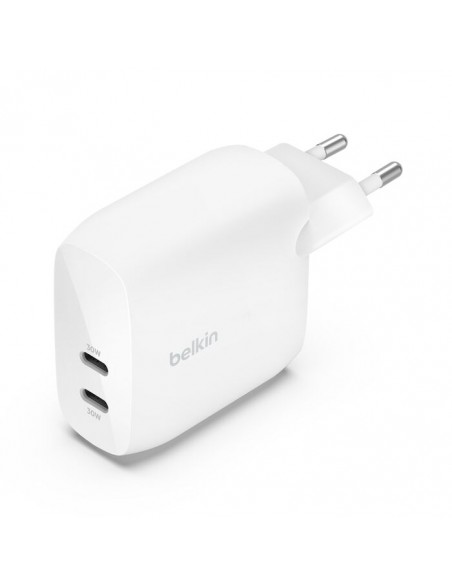 Chargeur Rapide Secteur Belkin 60W (2*USB-C) - Blanc