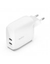 Chargeur Rapide Secteur Belkin 60W 2 USB-C Blanc