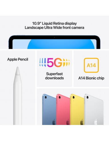 iPad Wi-Fi + Cellular 10th Generation 64Go Blue