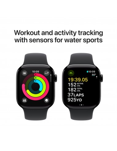 Apple Watch S10 GPS 42mm Jet Black Al Case With Black Sport Band M/L