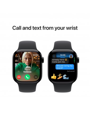 Apple Watch S10 GPS 42mm Jet Black Al Case With Black Sport Band M/L