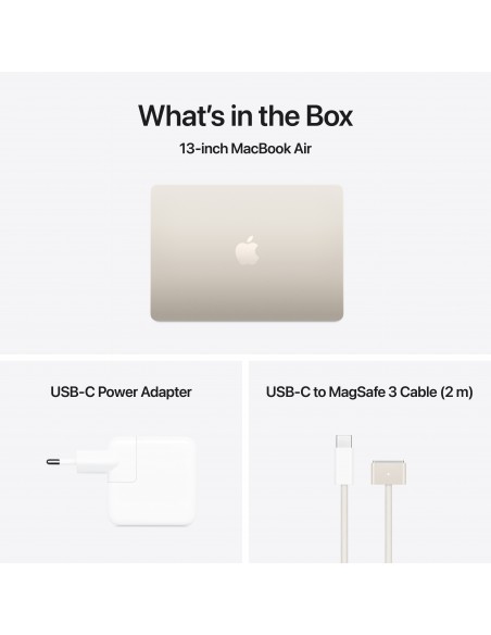 MacBook Air 13" Apple M4 CPU 10C GPU 8C 16GB SSD 256Go - Starlight