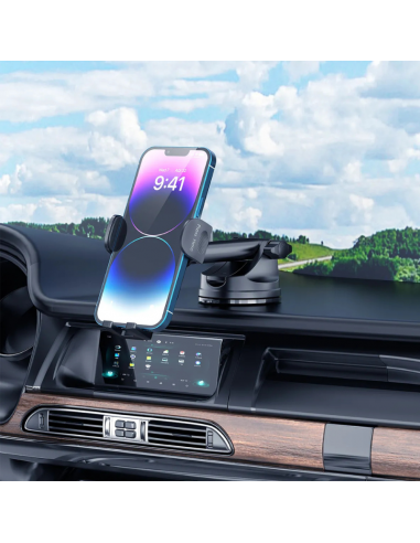 Support Voiture 360° Avec Chargeur Sans Fil 15W