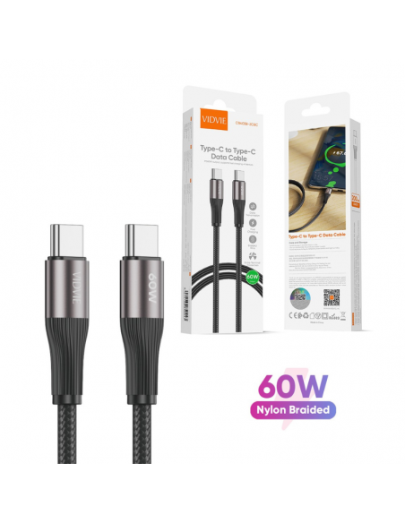 Cable Vidvie Type-C Vers Type-C 1M 60W