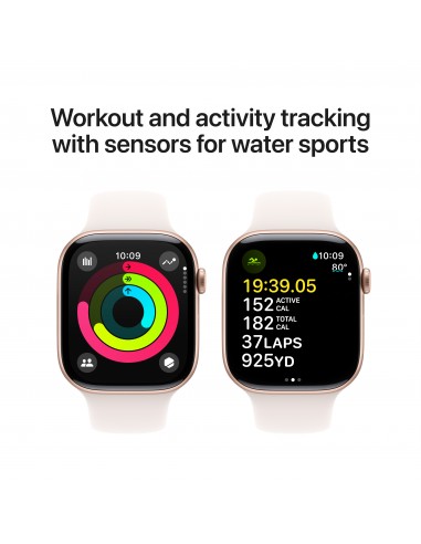 Apple Watch S10 GPS 46mm Rose Gold Al Case Light Blush Sport Band M/L