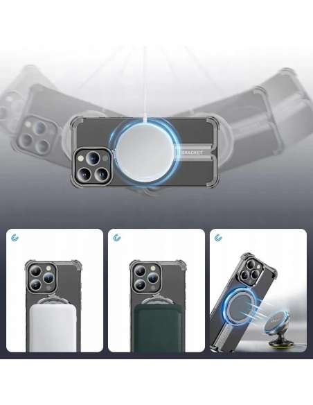 Coque en Métal avec Support Magnétique Pour iPhone 16 Pro Max