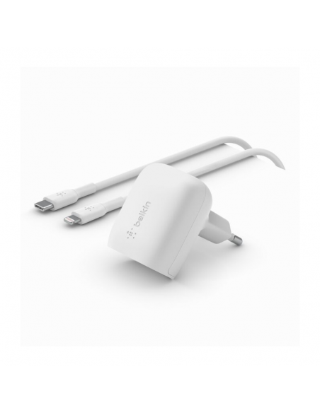 Chargeur Secteur rapide Belkin USB-C 20W + Cable USB-C Vers Lightning