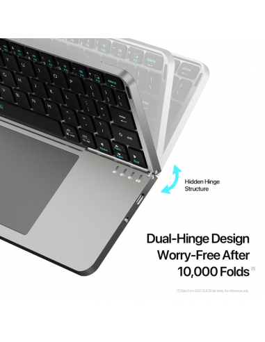 Clavier pliable Bluetooth avec touchpad et Etui QWERTY