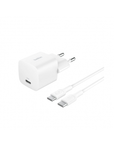 Chargeur secteur USB-C (25 W) et câble USB-C vers USB-C - Blanc