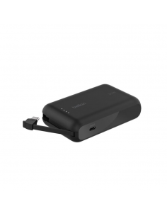 Power Bank 10K Belkin BoostCharge Avec Cable intégré USB-C Noir
