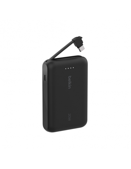 Power Bank 10K Belkin BoostCharge Avec Cable intégré USB-C Noir