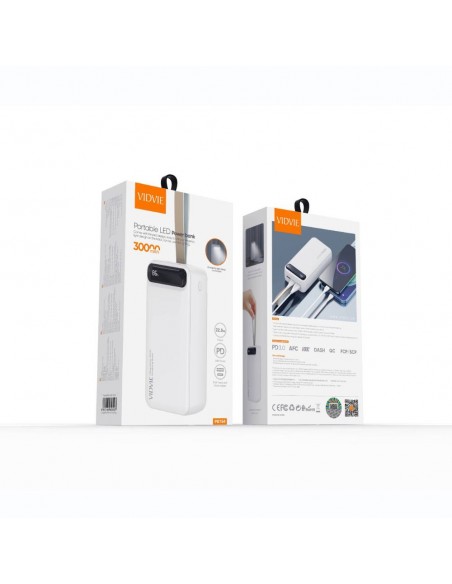 Power Bank 30000 mAh 22.5W avec câble USB-C blanc