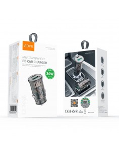 Chargeur Voiture Vidvie Fast Charging 30W Type-C + Cable Lightning 2