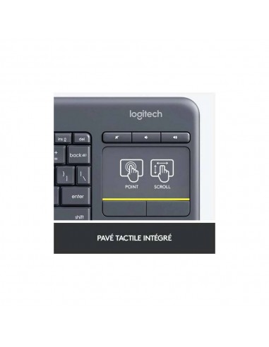 clavier Bluetooth avec pavé Tactile Logitech K400 Plus noir