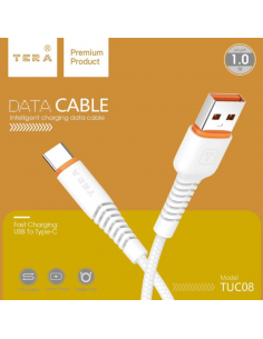 Cable Type-C Vers USB-A TERA Fast Charging 1m Blanc 2