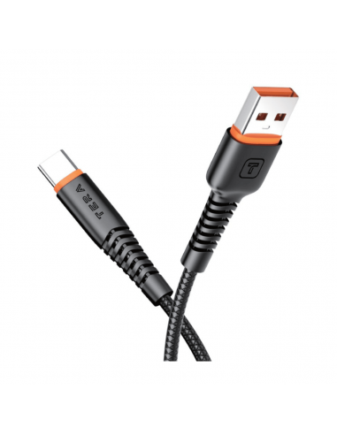 Cable Type-C Vers USB-A TERA Fast Charging 1m Noir