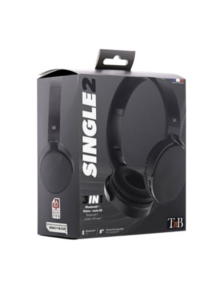Casque T'nB 3en1 Single 2  Autonomie 8h Noir