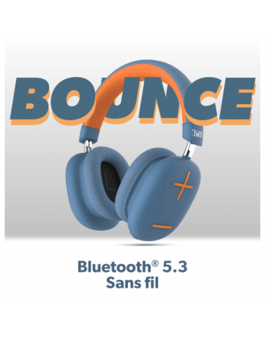 Casque Bluetooth T'nB Bounce Autonomie 50h Bleu