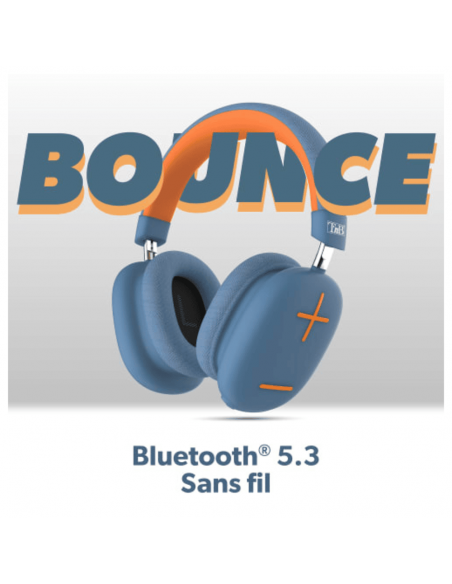 Casque Bluetooth T'nB Bounce Autonomie 50h Bleu
