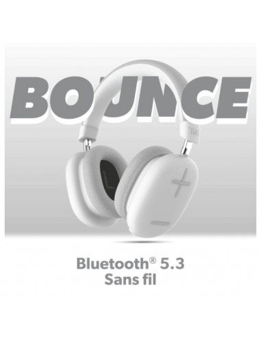 Casque Bluetooth T'nB Bounce Autonomie 50h Blanc