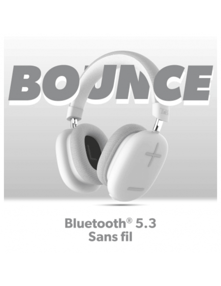 Casque Bluetooth T'nB Bounce Autonomie 50h Blanc