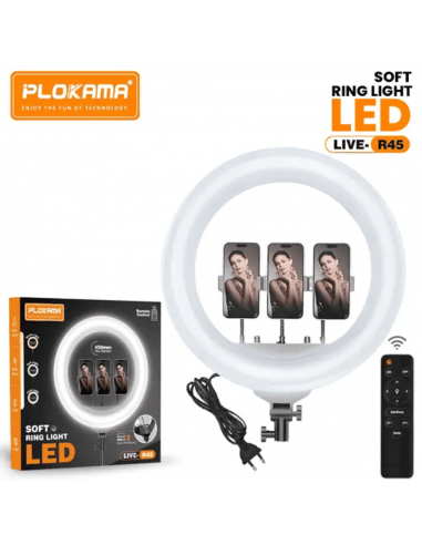 Selfie Ring Light Professionnel PLOKAMA LIVE 45mm