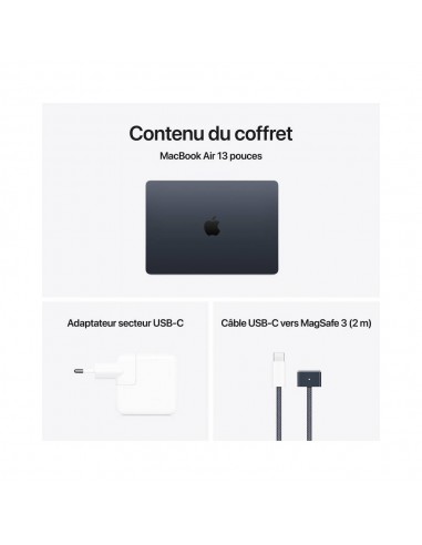 MacBook Air 13 Apple M4 CPU 10C GPU 10C 24GB SSD 512Go Midnight