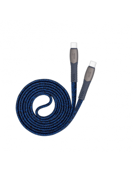 Cable Type-C Vers Type-C RIVACASE 1.2M 3 A Bleu