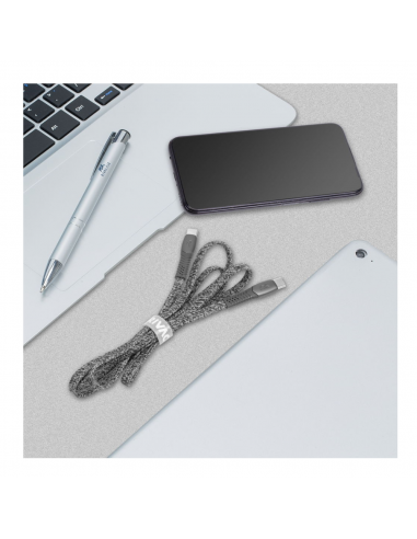 Cable Type-C Vers Type-C RIVACASE 1.2M 3 A Gris