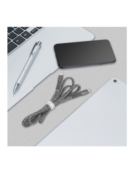 Cable Type-C Vers Type-C RIVACASE 1.2M 3 A Gris