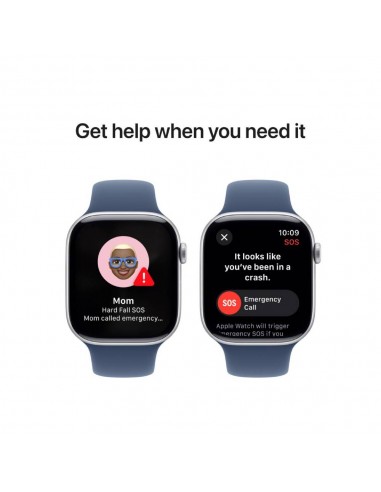 Apple Watch S10 GPS 46mm Silver Al Denim Band SB S/M