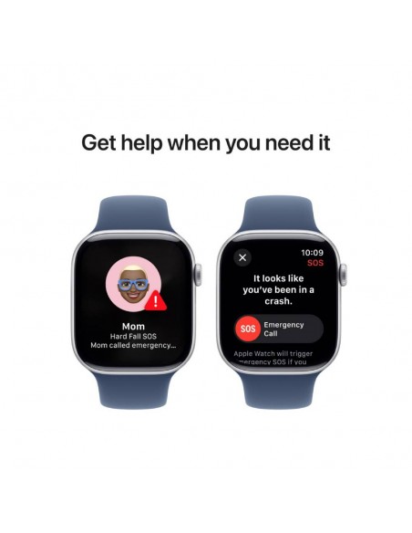 Apple Watch S10 GPS 46mm Silver Al Denim Band SB S/M