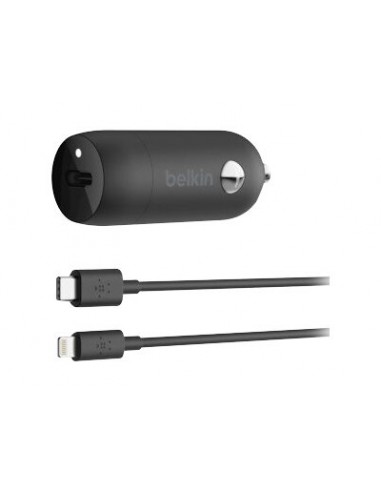 Chargeur De Voiture Belkin USB-C 20W Avec câble USB-C Vers Lightning