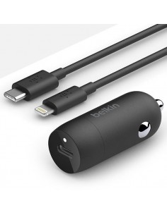 Chargeur de voiture BoostCharge avec câble USB-C vers Lightning 30