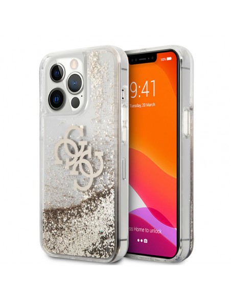 Coque Guess Avec Paillettes Doré Pour iPhone 13 Pro