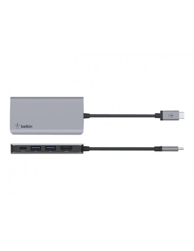 Adaptateur USB-C Belkin 4-en-1, 4K HDMI, USB-C,...