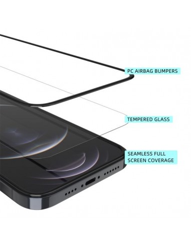 Protection d'Ecran AIRBAG iPhone 13 Pro Max en Verre trempé avec bordure  surélevée