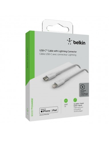 Chargeur Belkin 20W USB-C + câble USB-C Belkin vers Lightning (1M)