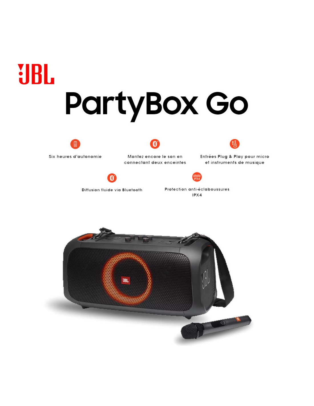 JBL PARTYBOX ON THE GO Enceinte portable Bluetooth de soirée avec
