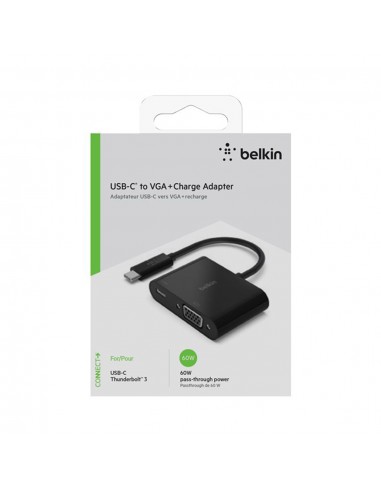 Adaptateur USB-C Vers VGA + Recharge Belkin - Noir
