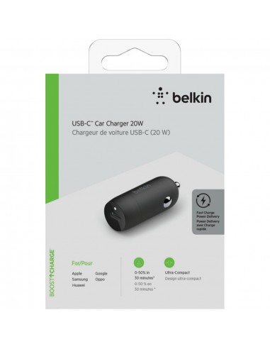 Chargeur De Voiture Belkin USB-C 20W - Noir