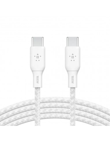 Câble USB-C Vers USB-C Belkin 100W 2M - Blanc