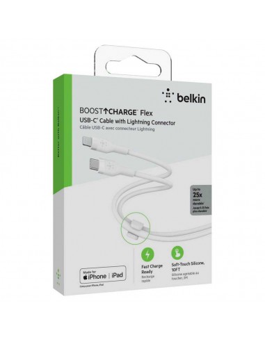 Cable USB-C Vers Lightning Belkin 3M - Blanc
